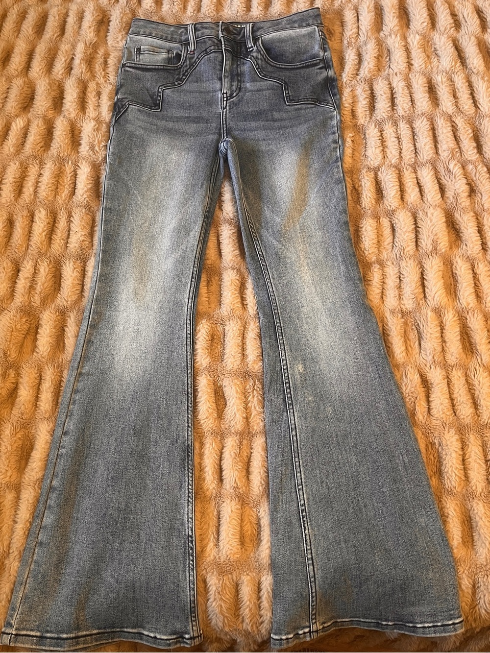 Women's Mid Wash Western Flare Blue Jeans